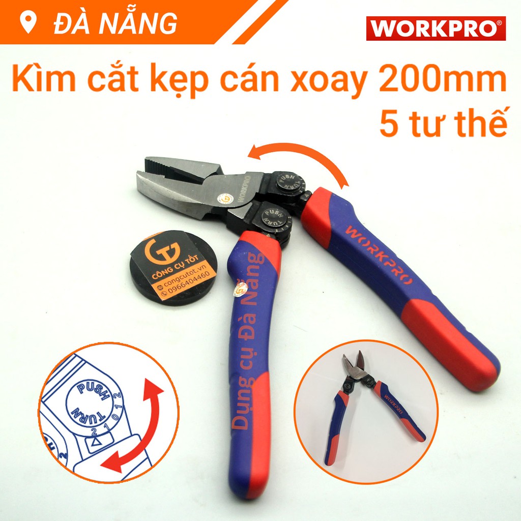 Kìm kẹp cắt cán xoay 200mm WORKPRO W031183