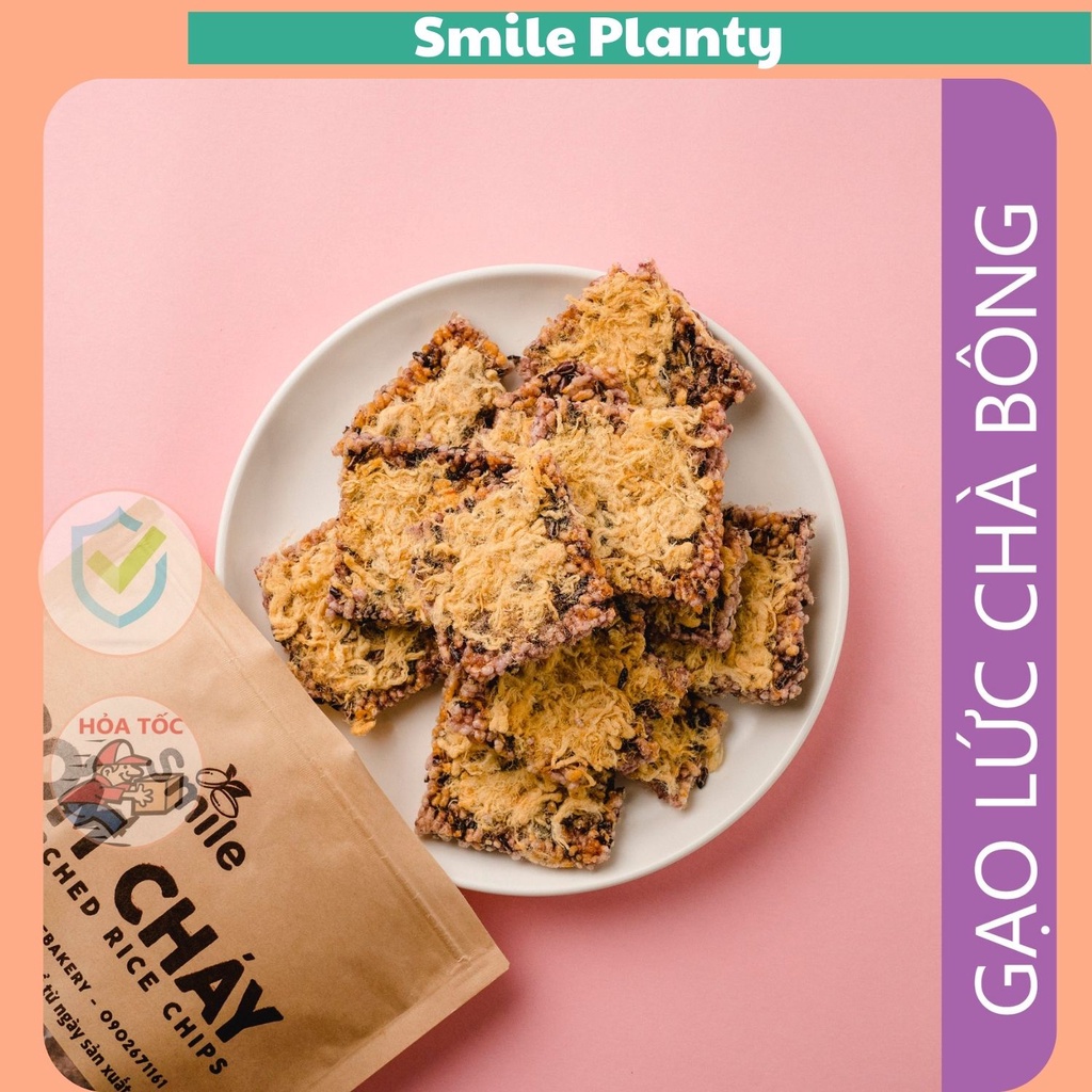 Cơm cháy gạo lức chà bông 250gr, cơm cháy vệ sinh nhà làm - SmilePlanty