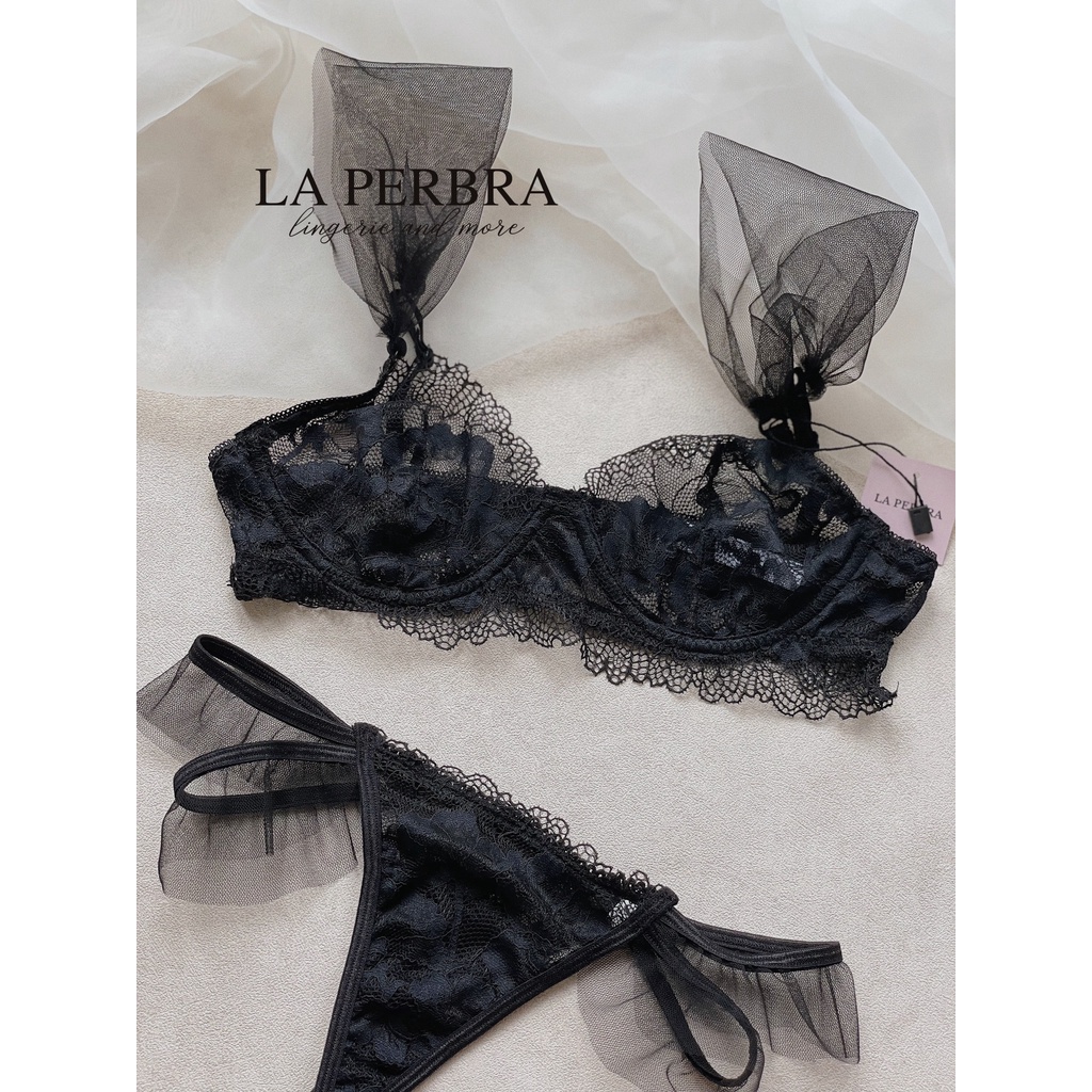 Bộ đồ lót ren dây vai lưới, có gọng, không mút (B27,Q14) | BigBuy360 - bigbuy360.vn