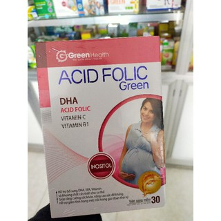 Viên uống Acid folic Green của Green Health_ tăng cường sức khoẻ, nâng cao sức đề kháng, giảm mệt mỏi trong thai kỳ.