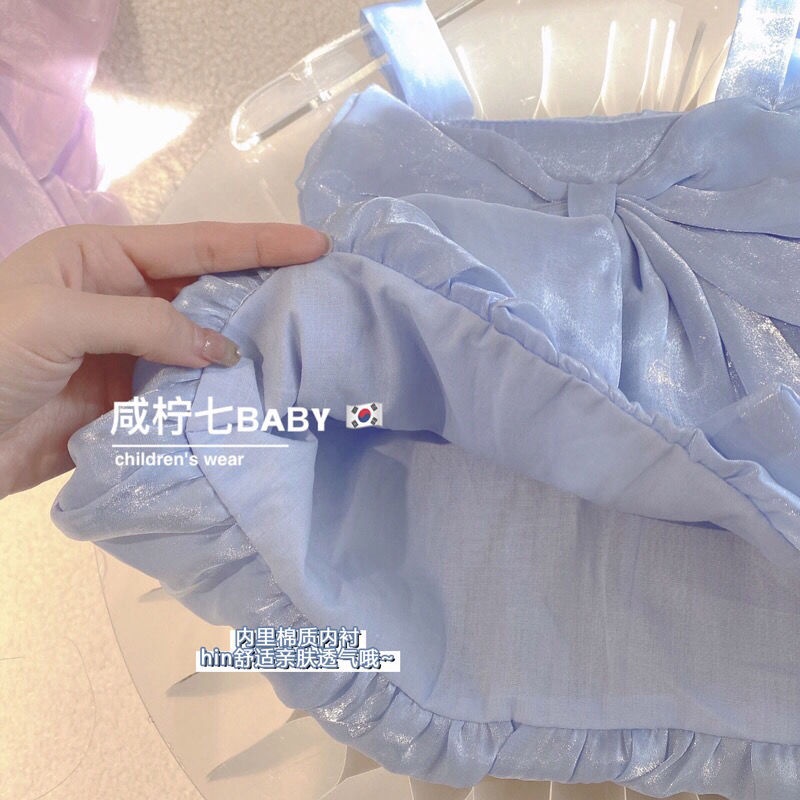 [Babycat] Hàng Có Sẵn Quần Short Áo Hai Dây Đính Nơ Phong Cách Nhật Bản Hàn Quốc Thời Trang Mùa Hè Hàng Mới Dành Cho Bé Gái