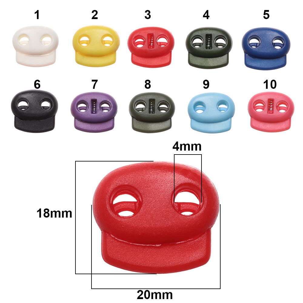 Bộ 20 Kẹp Dây Giày 20*18mm Nhiều Lỗ 4mm Chất Lượng Cao