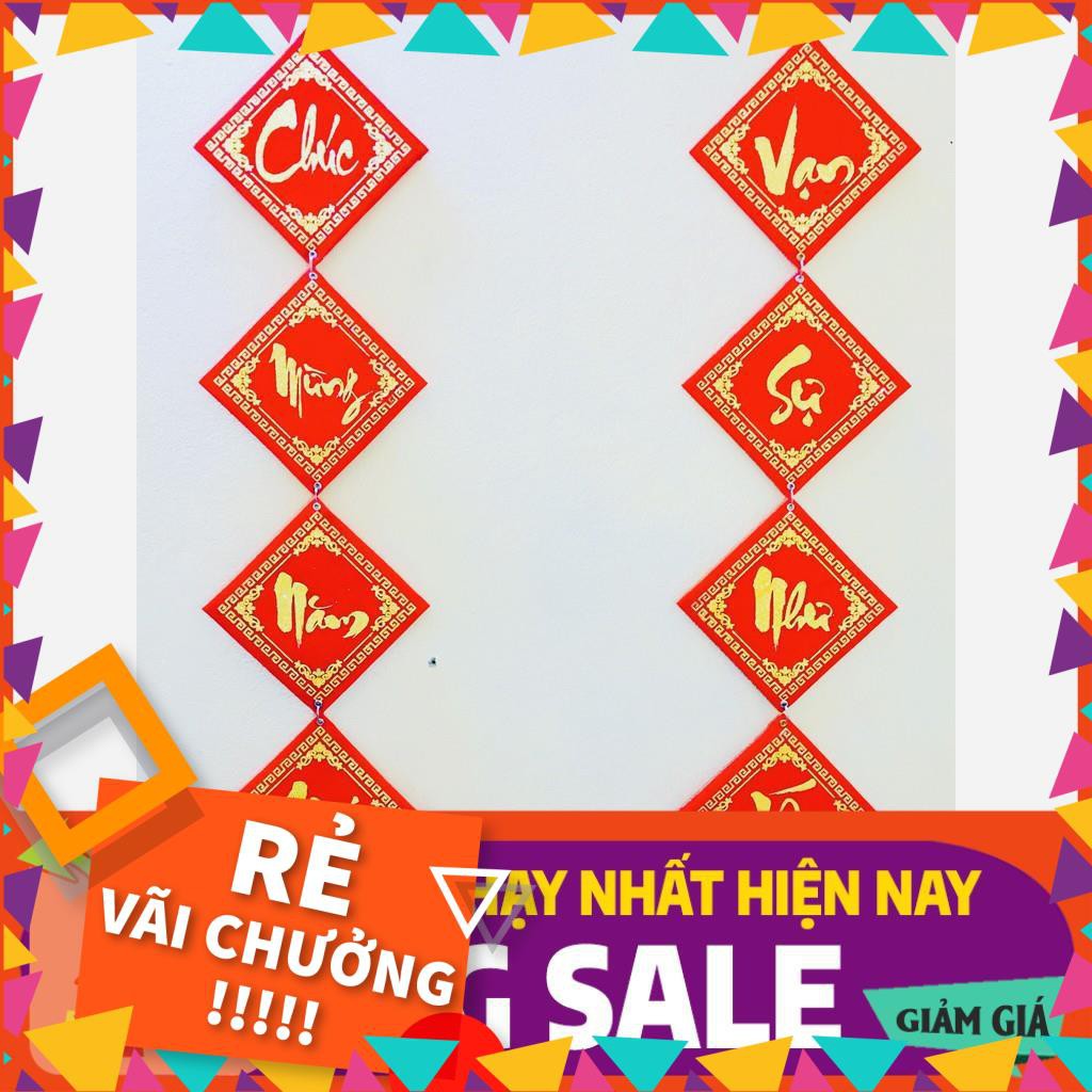 1 đôi khánh vuông, liễng trang trí tết cổ truyền chữ Việt Nam bọc vải nhung đẹp