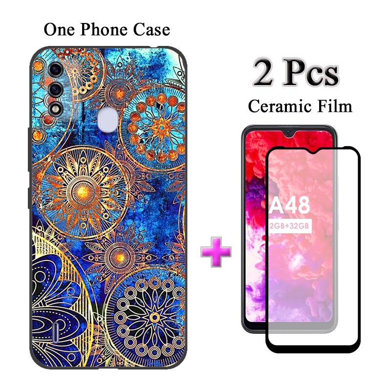 Ốp Điện Thoại 2 Trong 1 Kèm Miếng Bảo Vệ Màn Hình Cho ITEL A48