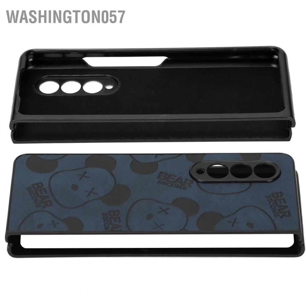 Washington057 Phone Cover Mobile Protective Folding Case Scratch Resistance Violent Bear Pattern for Galaxy Z Fold 3