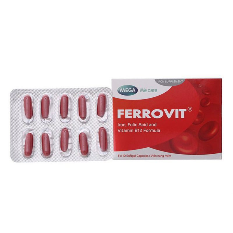 Ferrovit /Ferovit Viên uống bổ máu, bổ sung sắt, vitamin b12 và acid folic