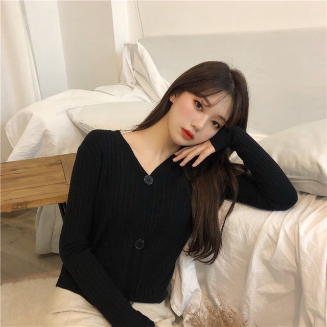 [SẴN + ảnh thật] Áo khoác cardigan len 3 khuy | BigBuy360 - bigbuy360.vn