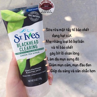 Sữa Rửa Mặt tẩy tế bào chết Sạch Mụn Trà Xanh ST.IVES ( MẪU MỚI 2018)