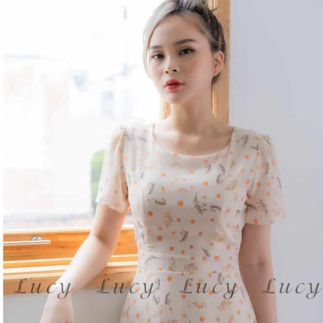 Váy trắng hoa dáng xoe thời trang Váy Lucy đẹp phù hợp công sở đi chơi đi đám cưới 👗