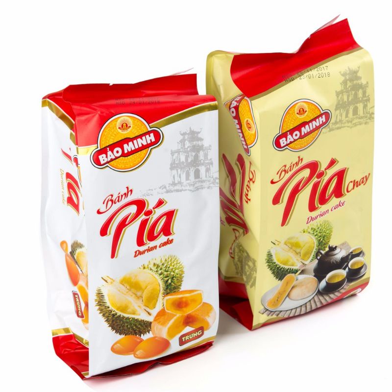 Bánh pía Bảo Minh túi (300g) vị sầu riêng chay, trứng muối chuẩn vị Bắc