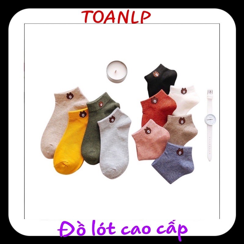 Combo 3 đôi tất Gấu cổ ngắn brown [ 2-3 ĐT]