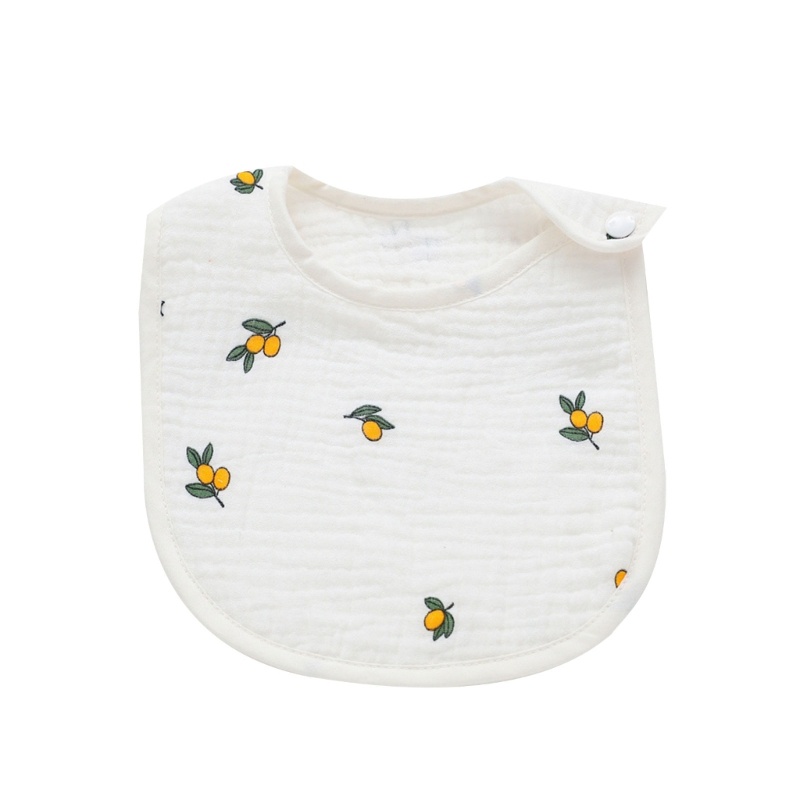Yếm Ăn Cotton Trung Tính Họa Tiết Hoa Dành Cho Bé Trai Gái Mới Sinh