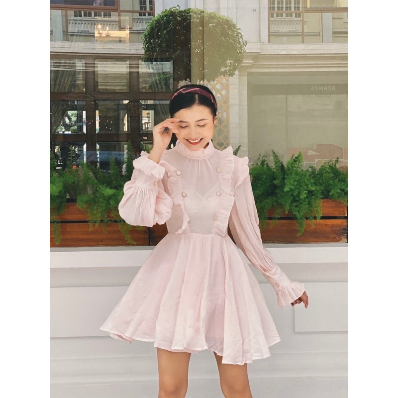 Đầm ngắn xoè - bèo nhún - công chúa - Hoa Đào Minidress