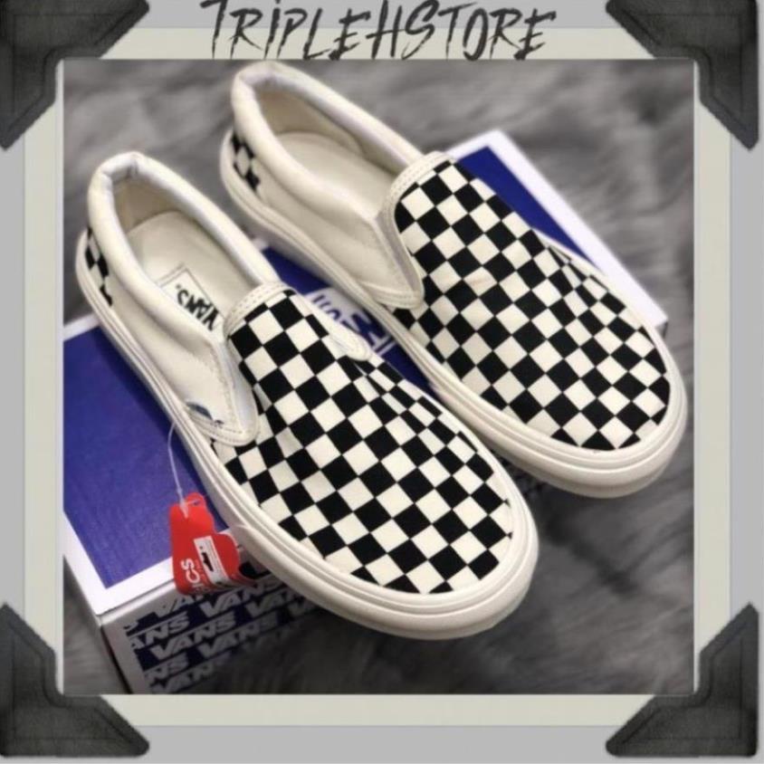 Giày van caro, giày thể thao lười slip on nam nữ full box