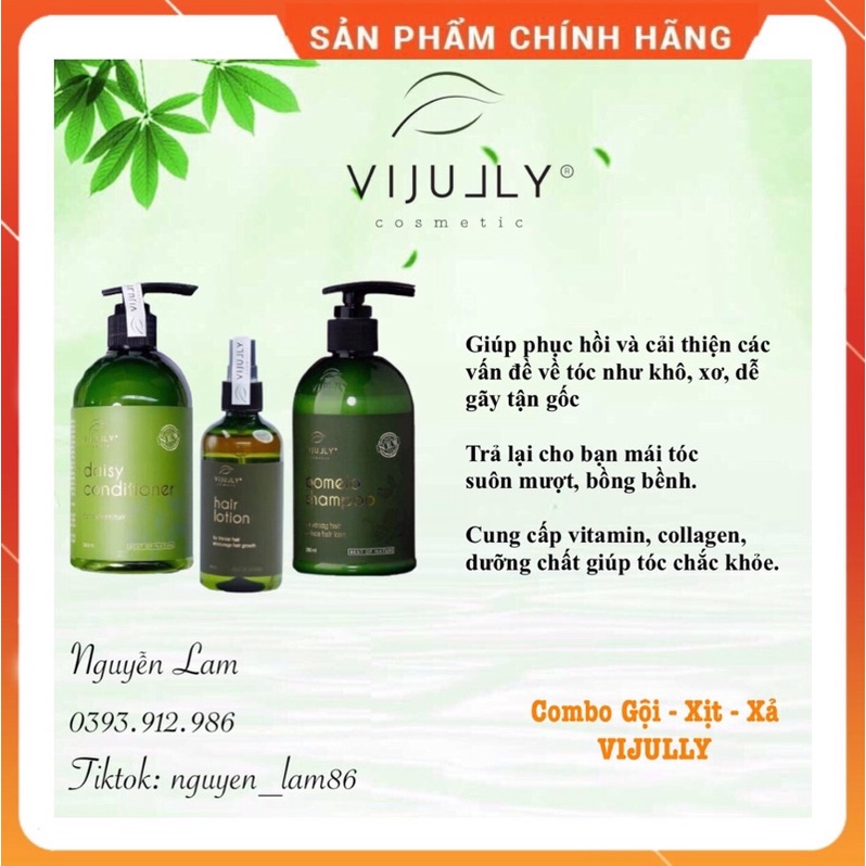 [CHÍNH HÃNG] Combo Gội + Xả + Tinh Dầu Bưởi VIJULLY