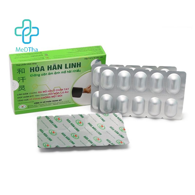 Hòa Hãn Linh - Hỗ trợ Giảm Mồ Hôi Tay chân, Hồi Hộp, Lo Âu, Tăng Sức Đề Kháng, Chống Mệt Mỏi (Hộp 30 viên) [Chính Hãng]