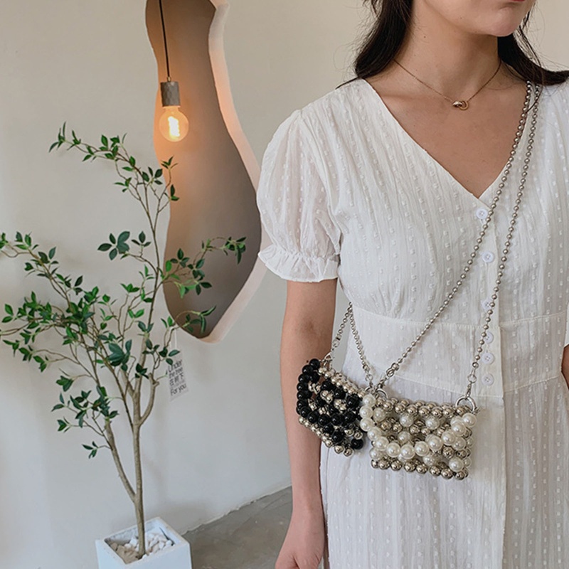 Túi Xách Đeo Chéo Đính Ngọc Trai Thời Trang Dành Cho Nữ