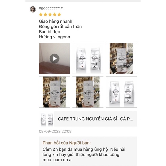 CÀ PHÊ TRUNG NGUYÊN HẠT RANG SUCCESS 1 - CAFE PHA MÁY ĐẬM VỊ