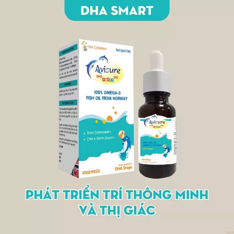 Avisure DHA Smart Kid 20ml - DHA hỗ trợ phát triển trí não và cải thiện thị lực cho bé