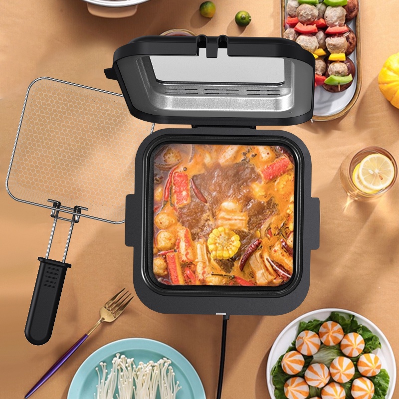 Nồi chiên ngập dầu mini người câm Nồi chiên điện cá viên bếp chiên nhúng điện 2.5l