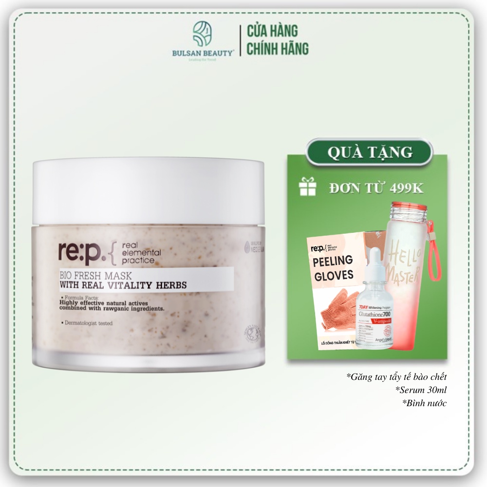 Mặt Nạ Đất Sét Hoa Hồng Dưỡng Trắng Da RE:P Bio Fresh Mask With Real Vitality Herbs 130g Bulsan Beauty