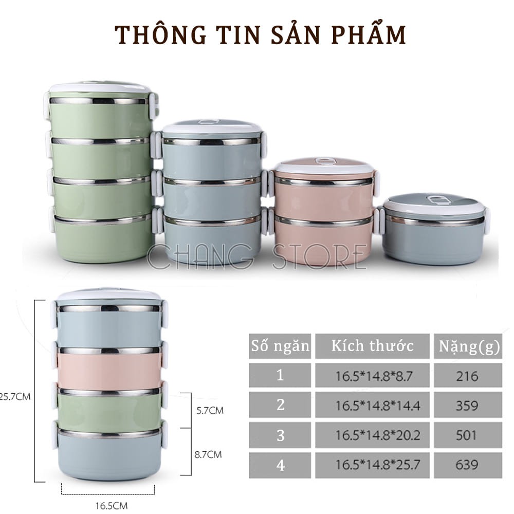 Hộp Đựng Cơm Văn Phòng Giữ Nhiệt, Cặp Lồng Đựng Cơm Bằng Lúa Mạch Lõi Inox Cao Cấp Siêu Tiện Lợi