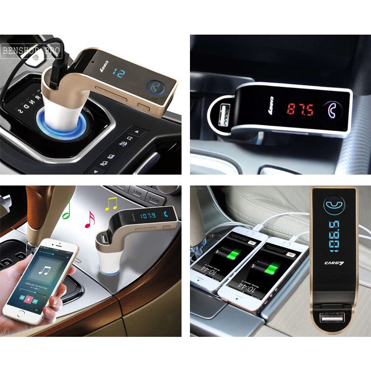 Tẩu USB Bluetooth 5 in 1 Cho Xe Hơi Car G7,Car C7 ,Car S7 Nghe Nhạc, FM, Sạc điện thoại