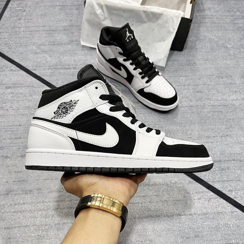 GIÀY JD1 HIGH PANDA WHITE BLACK 1:1 SC [ FULL BOX + FREE SHIP ]