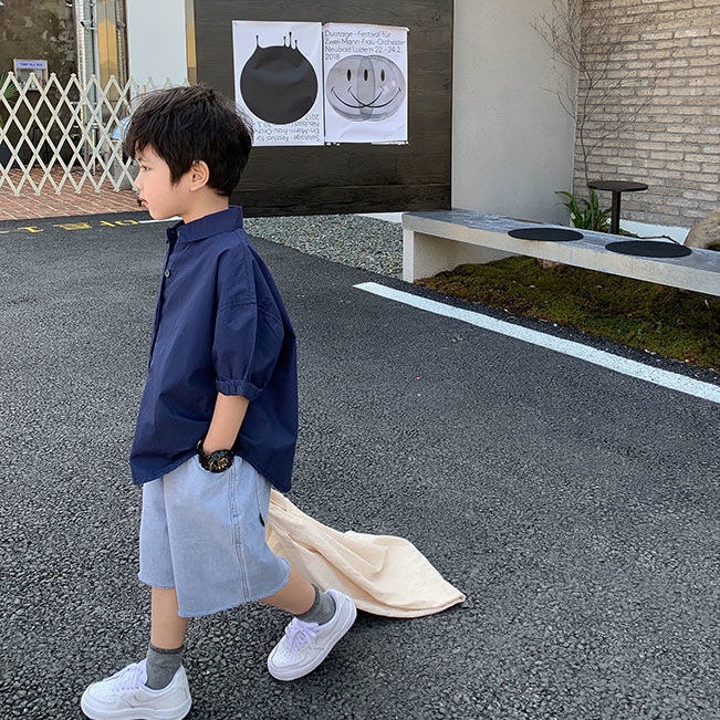 Áo Thun Tay Ngắn Phong Cách Hàn Quốc Thời Trang Mùa Hè Cho Bé Trai