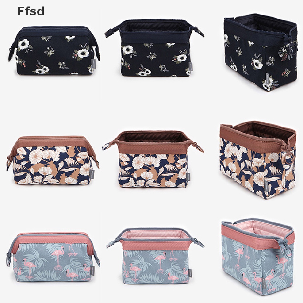 {Ffsd} Túi Đựng Đồ Trang Điểm Mỹ Phẩm Du Lịch In Họa Tiết Hồng Hạc Cho Nữ * Bán Chạy