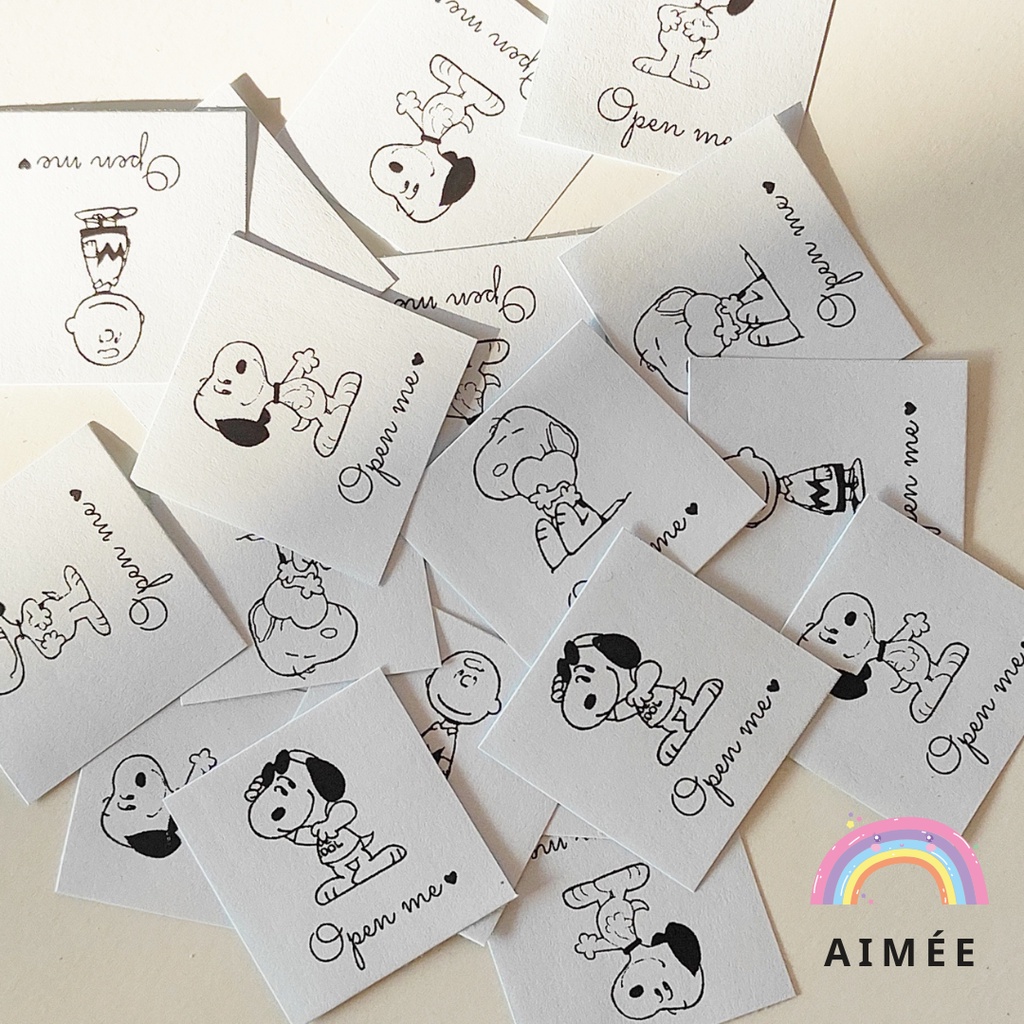 Set 35 sticker niêm phong gói hàng, gói quà, hộp carton | Snoopy| Aimee