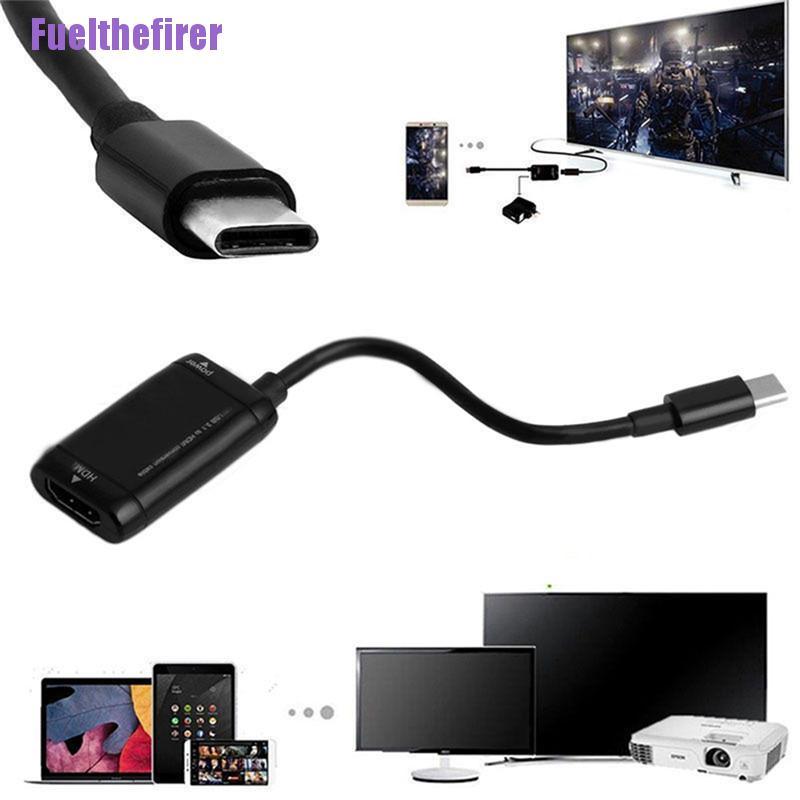 Dây Cáp Chuyển Đổi Usb-C Type C Sang Hdmi Usb 3.1 Cho Điện Thoại / Máy Tính Bảng / Android Đen