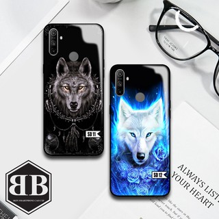 Ốp lưng kính cường lực Realme C3 sói đêm cực đẹp