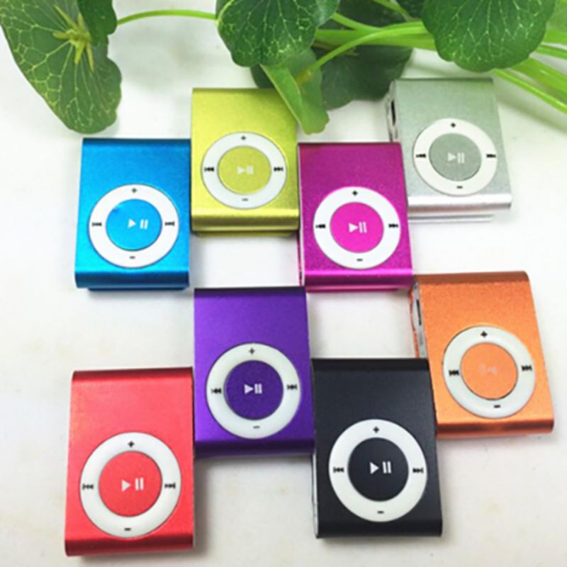 Máy nghe nhạc mp3 mini vỏ nhôm xài thẻ nhớ, kèm dây sạc/tai nghe (nhiều màu)