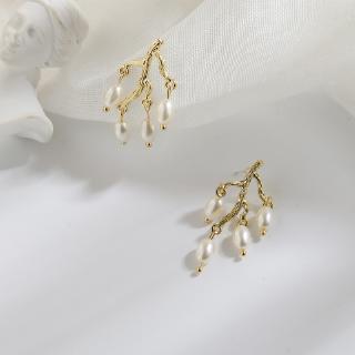 Chi nhánh ngọc trai Hàn Quốc chuỗi Baroque thời trang mới Bông tai ngọt ngào