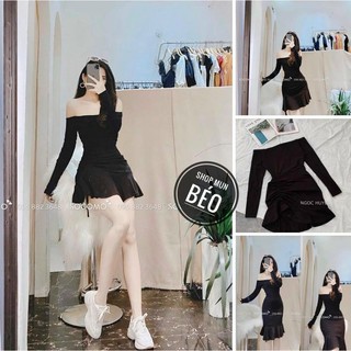 [MẪU MỚI] Đầm Body Trễ Vai Tay Dài Rút Eo Đuôi Cá Thun Gân Thích Hợp Mặc Đi Làm Đi Chơi Phù Hợp Với Mọi Phong Cách