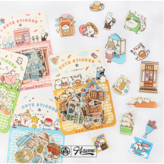 Bộ Hình dán Sticker Sinh Hoạt Vui Vẻ 20 miếng xinh xắn, đáng yêu