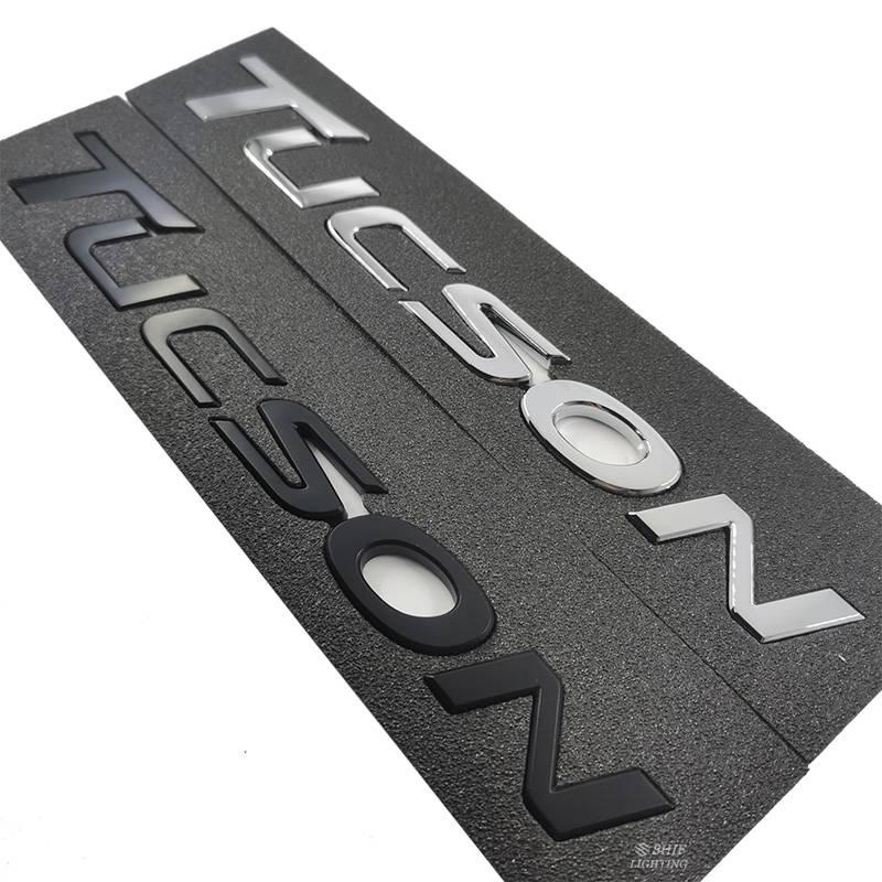 1 Miếng dán logo TUCSON bằng ABS màu đen thay thế cho xe hơi HYUNDAI