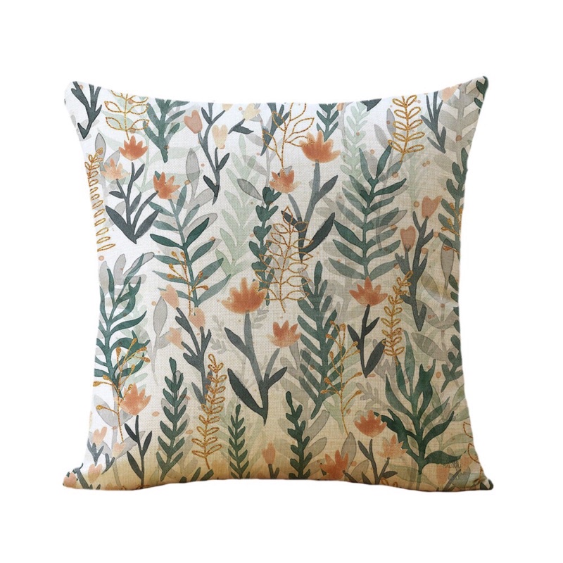 Vỏ gối ôm sofa 43x43cm hoa lá | BigBuy360 - bigbuy360.vn