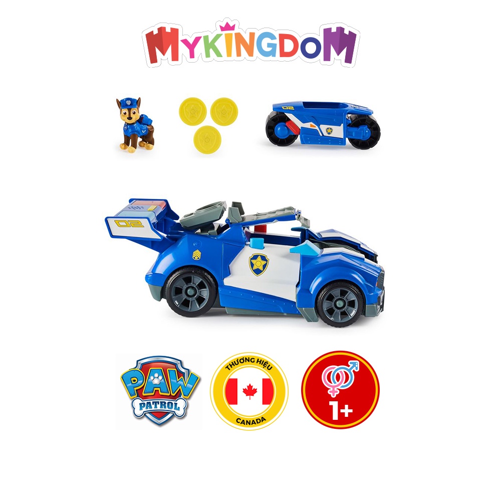 Đồ Chơi PAW PATROL Mô Hình Xe Cảnh Sát Biến Hình The Movie - Chase 6060759