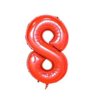 Bong Bóng Số Màu Đỏ 40cm - Red Number Foil Balloons BSO03
