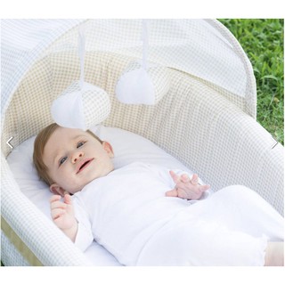 Giường nôi di động gấp gọn có màn che cho bé (xám)