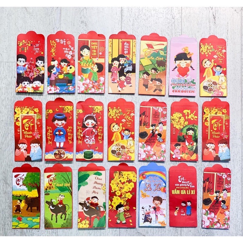 Combo 10 Bao Lì Xì 2023 Quý Mão Đủ Mẫu
