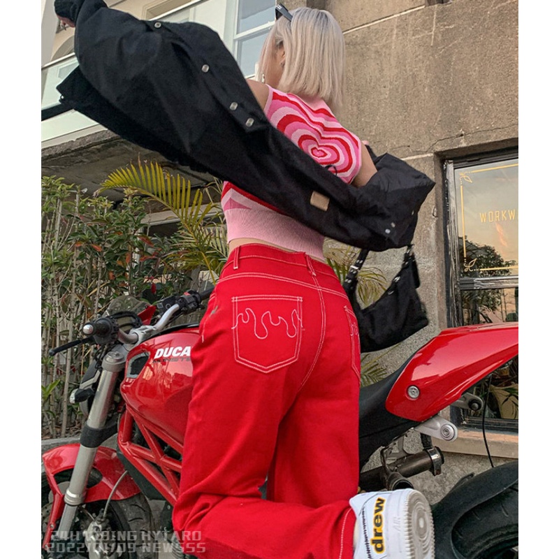 Quần Jean Nữ Ống Rộng Hợp Thời Trang