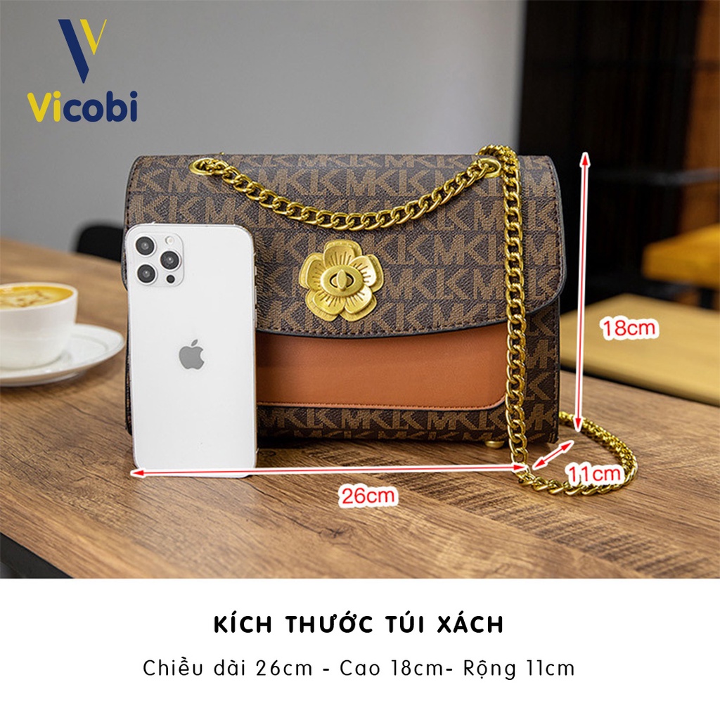 Túi xách nữ đeo vai Vicobi V3 Sandra, có dây đeo chéo, chất liệu da cao cấp phù hợp đi làm, sự kiện, đi chơi