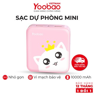 Sạc dự phòng mini 10000mAh Yoobao YB-6024 Trang bị đèn LED chiếu sáng - Hàng chính hãng - Bảo hành 12 tháng 1 đổi 1