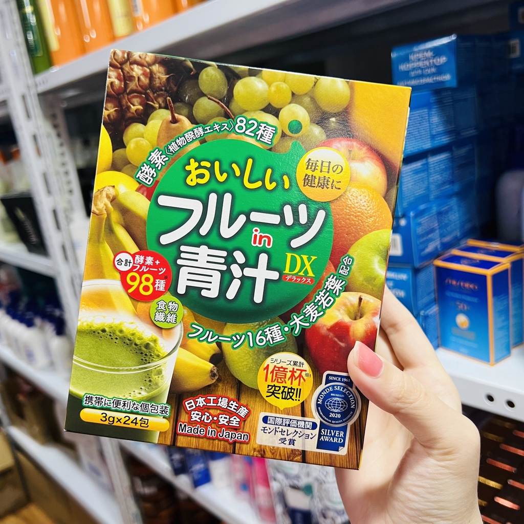 Bột Rau Củ Trái Cây Aojiru DX Tổng Hợp 98 Loại Bổ Sung Vitamin Dưỡng Chất Nhật Bản - Hộp 24 gói