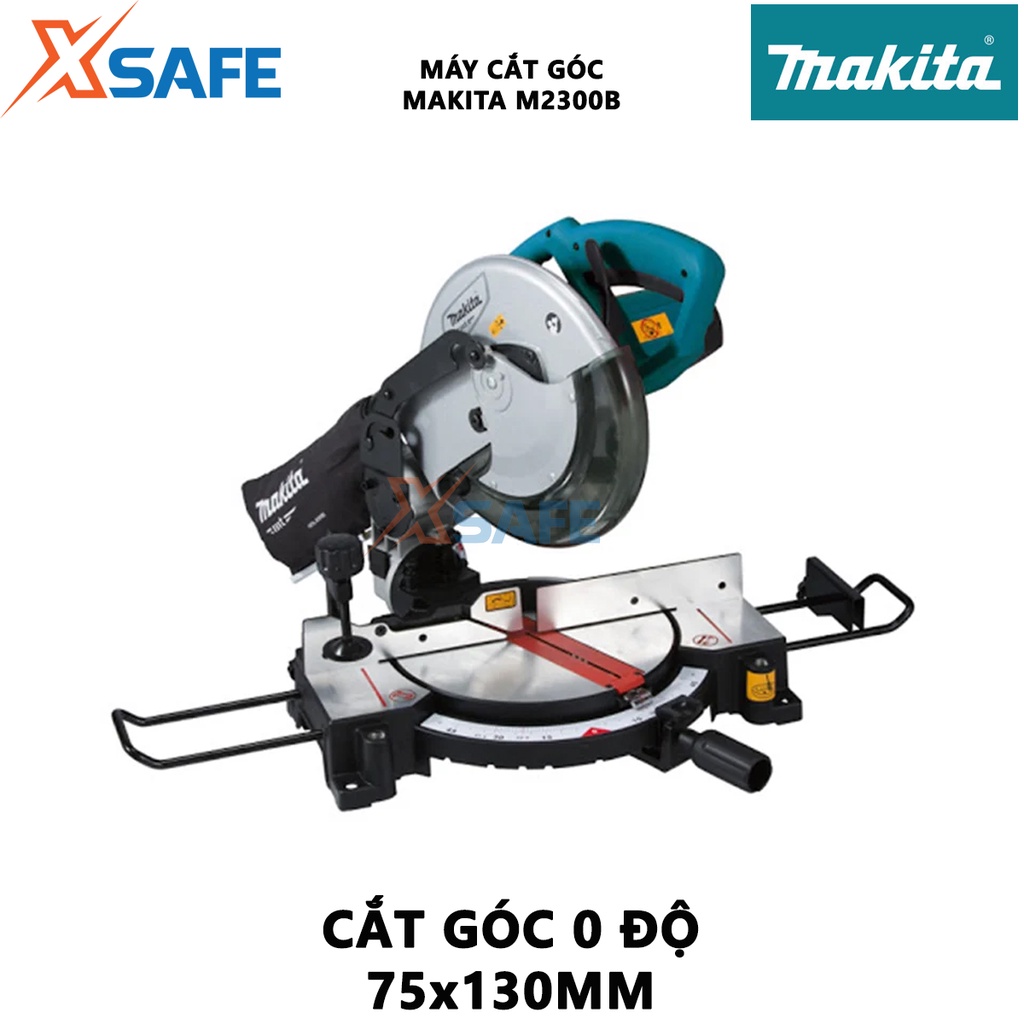 Máy cưa đa góc Makita M2300B Máy cắt nhôm công suất 1500W, đường kính đĩa cưa 255mm, kèm phụ kiện tháo gỡ, giá đỡ, túi