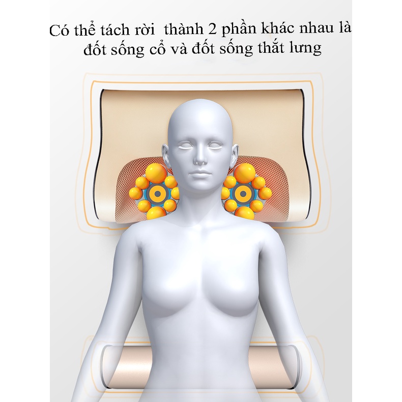 Gối massage cổ vai gáy hồng ngoại trị liệu 20 bi ☀️FREESHIP☀️ Gối mát xa 20 bi - Máy massage cổ vai gáy lưng eo
