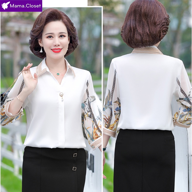 #C6036 AÓ SƠ MI LỤA QUẢNG CHÂU CAO CẤP CHO NGƯỜI TRUNG NIÊN, QUÀ TẶNG Ý NGHĨA CHO MẸ. CHẤT VẢI THOÁNG MÁT, SANG TRỌNG &lt;3